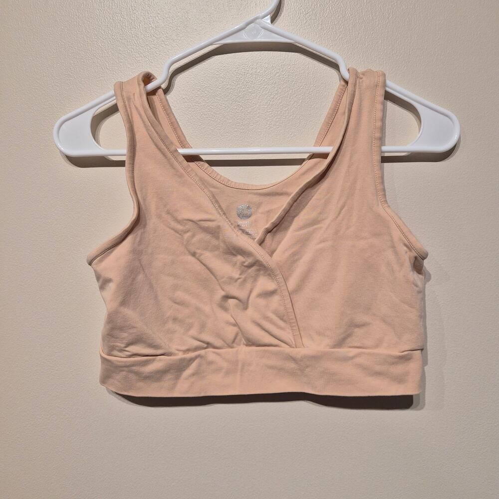 Kindred Bravely French Terry Racerback Nursing Sleep Bra Large Nude Tan